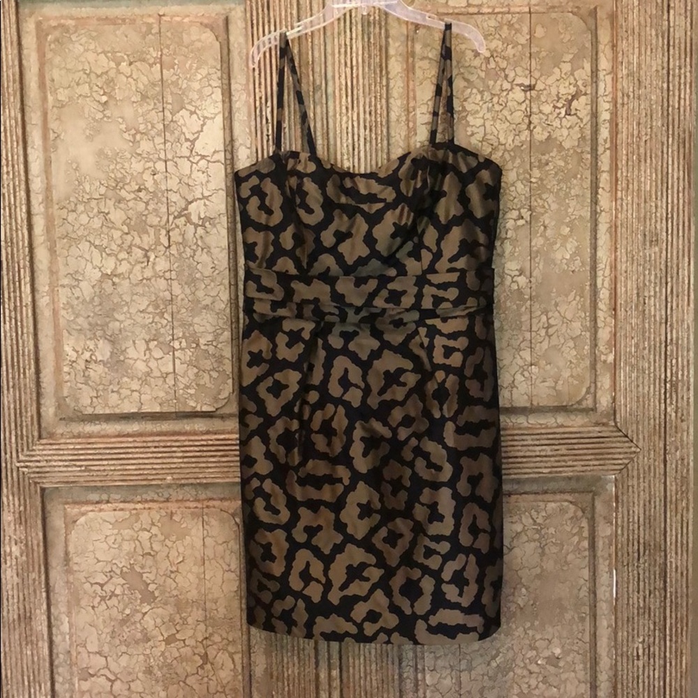 Black and bronze cheetah print cocktail dress
